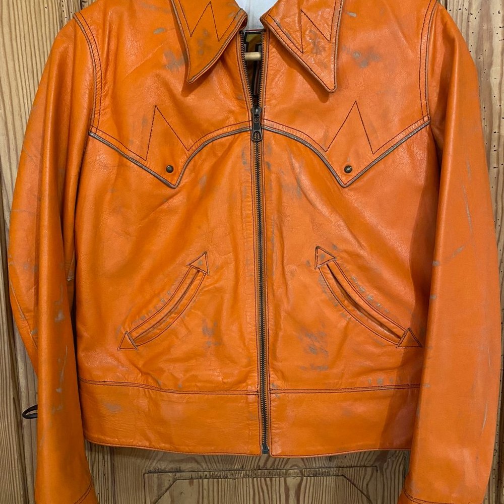 Leather Jacket Orange